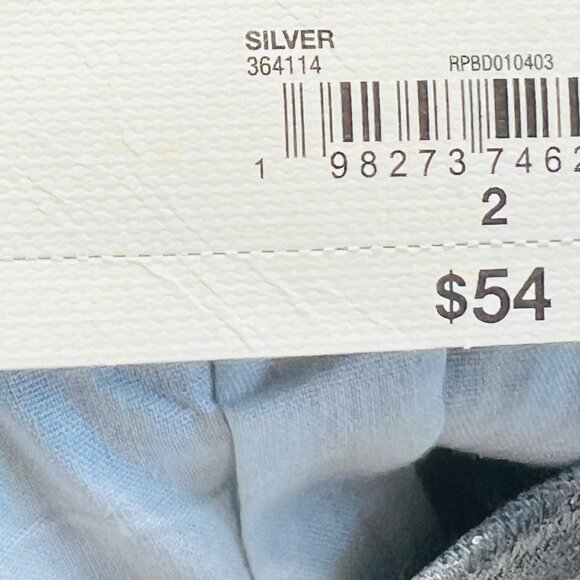 a.n.a. Women's High-Rise Straight Stretch Metallic Effect Silver Jeans Sz 2 NWT - Picture 14 of 15